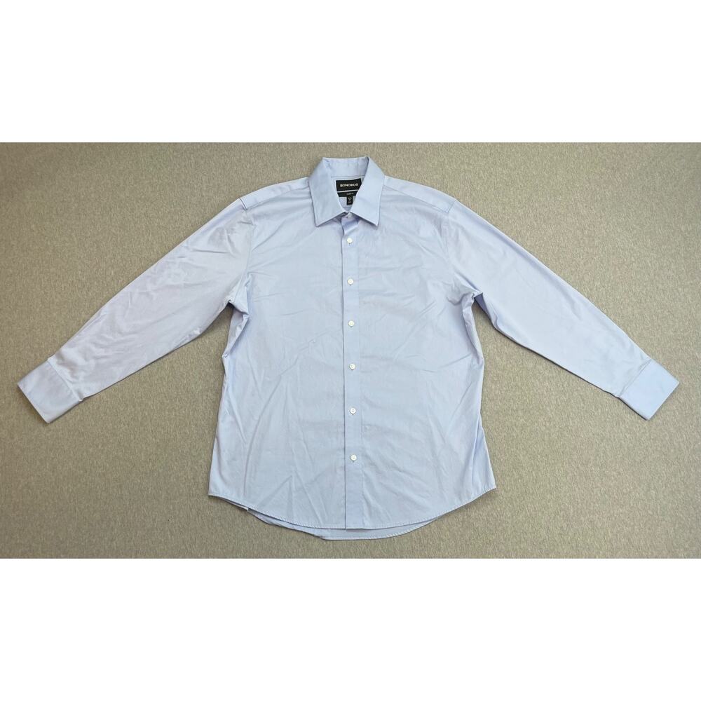 Bonobos Shirt Mens 16.5 - 33 Blue Cotton Blend Stretch Tailored Fit Button Up - Picture 2 of 7